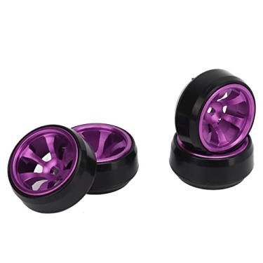 Imagem de SIXRUN 4 PCS RC Drift Tire Aluminum Alloy Tires Replacement Parts for WLtoys K989 1/28 RC Car 44954 RC Car Drift Tire ()