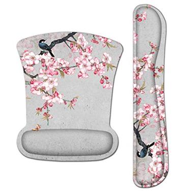 Imagem de Conjunto de suporte para descanso de pulso Mouse Pad – Mouse pad ergonômico de espuma de memória com teclado para descanso de pulso da AORTDES, Kmwrp-19