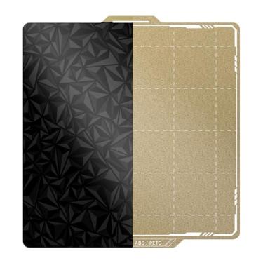 Imagem de BIQU Placa De Construção Peo+Texturizada Pei Lisa Compatível Com Bambu-Lab P1P P1S X1C X1E A1 257X257Mm, Placa De Construção De Aço Com Mola Pei De Dupla Face, Cama De Impressão De Folha Flexível, Pla