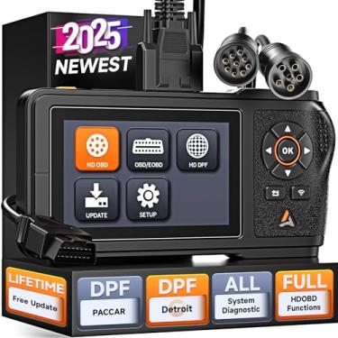 Imagem de ANCEL Scanner de caminhão resistente HD431, DPF Regen & Reset para Detroit e Paccar, ferramenta profissional de diagnóstico diesel que funciona em sistema completo HDOBD e OBD2 para caminhões e carros