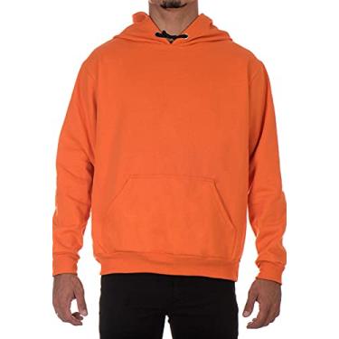Imagem de Blusa Moletom Canguru Masculina Sancley com Capuz Ajustável, Cor Laranja, Tamanho XG