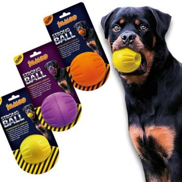 Imagem de Brinquedo Bola Resistente Cães Strong Ball Pequena Jambo Pet, Amarelo