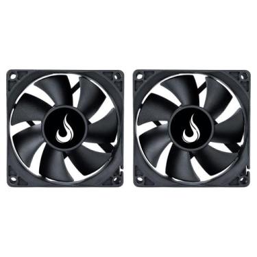 Imagem de Kit 2 Cooler Fan Rise Mode Black 80mm 12v Preto - RM-BK-02-FB