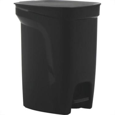 Imagem de Lixeira Plastica Com Pedal Tramontina Compacta 10 Litros Preta - 92852