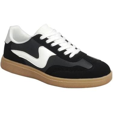 Imagem de Forever Link Modern-12 Tênis feminino de cano baixo feminino com cadarço, Preto, 36