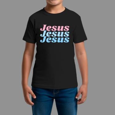 Imagem de Camisetas Infatil Religiosa Moda Cristã Gola Redonda Jesus Frase - Rod