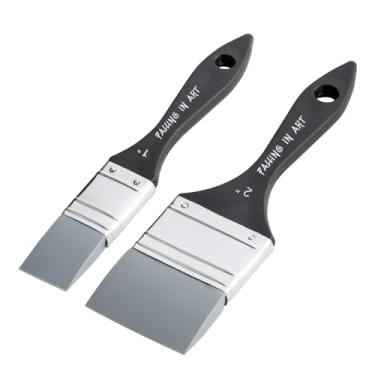 Imagem de Falling in Art Conjunto de pincéis de silicone, modeladores de cores flexíveis com bordas forradas, ferramenta de pintura plana para tintas acrílicas à base de água, guache, óleo e todos os médios