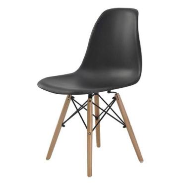 Imagem de Cadeira Eames Eiffel Polipropileno Preto Base Madeira -  76824 - Sun H