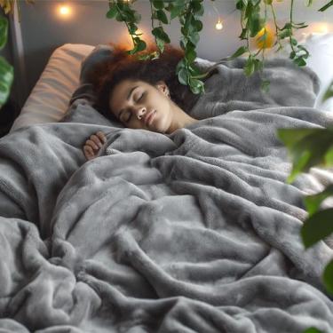 Imagem de Cobertor Fleece Bedsure California King - Leve e Cinza
