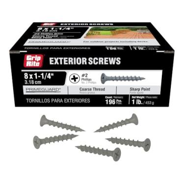 Imagem de Grip-Rite PTN114S1 parafuso externo de 6 roscas grossas de 3,8 cm (1-1/4") com cabeça de corneta, 450 g