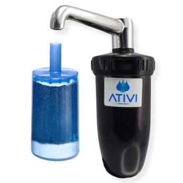 Imagem de Filtro Copo Abs Preto Ativi C/ Vela De Carvão Ativado - Ativi Filtro