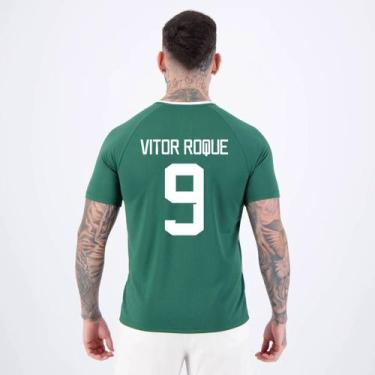 Imagem de Camisa Palmeiras Vitor Roque 9 Alviverde Branca e Verde - Betel, GG