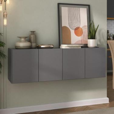 Imagem de Aparador Buffet Suspenso 4 Portas Multimóveis MP8002, Grafite