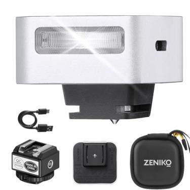 Imagem de ZENIKO ZF08 Mini câmera flash Speedlite com impulsionador de altura do flash, capaz de disparo contínuo de flash, alumínio, para Fuji/Sony/Nikon/Canon/Olympus/Leica/qualquer câmera com Hotshoe de
