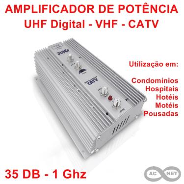 Imagem de Amplificador de Potência 35 db uhf-vhf-catv Proeletronic