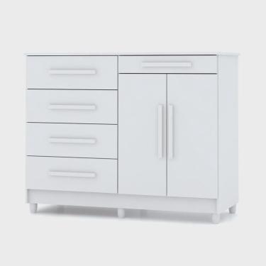 Imagem de Cômoda Sapateira para Quarto 05 Gavetas e 02 Portas Livia Branco - Pallazio