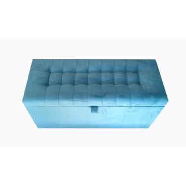Imagem de RECAMIER PUFF BAÚ SOLTEIRO 100% MDF - Azul Turquesa - Negromonte Store