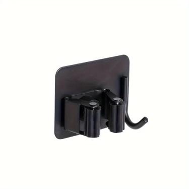 Imagem de Gancho de esfregão de aço inoxidável sem perfuração, clipe de esfregão para parede, suporte de vassoura para esfregão de banheiro, A