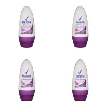 Imagem de Kit 4 Und Desodorante Rexona Roll-on Feminino Active Emotion 48h 50ml