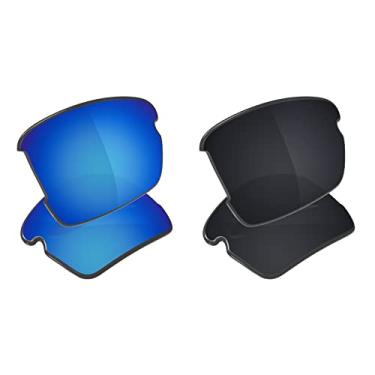 Imagem de Galvanic Lentes de reposição para óculos de sol Oakley Flak 2.0 Asian Fit - Várias opções, Ice + Black Polarizado - Pacote Combo, 0