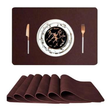 Imagem de 16 Jogo Americano Couro Impermeável Limpa Facil Para Mesa - Genertoy