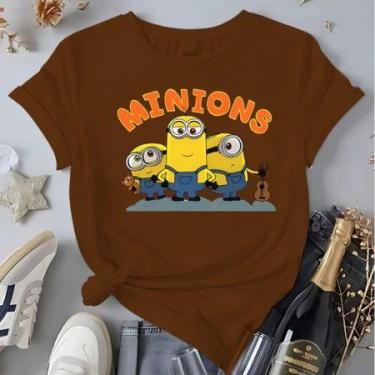 Imagem de Camiseta Femenina Desenho Os Minions Blusa 100%Algodão - loja dinka, g