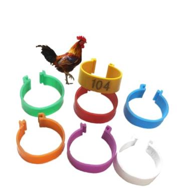 Imagem de 5JJJLOOOPP Anel de Pé de Pássaro Anel de Pé de Pato Pé de Pato e Pomba Anel de Treinamento Digital Plástico Pomba Vermelha (Cor Mista Nº 0 01-500) 8 mm Cor mista 001-100 (cor mista001 500)