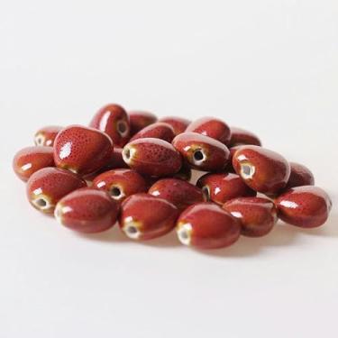 Imagem de 16 Mm Oval Contas De Porcelana 30 Pcs Handmade Contas De Cerâmica Para Fazer Jóias Colares Pulseira Soltas Espaçador Beads Encantos Artesanato, Orange Love, 30PCS