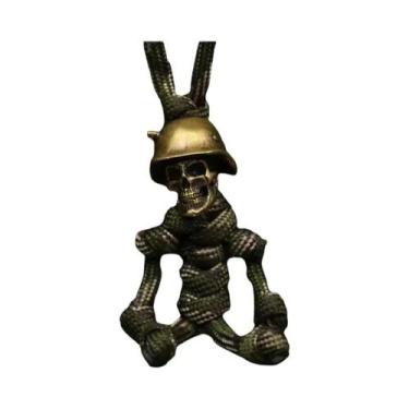 Imagem de Chaveiro Crânio Trançado em Paracord - Para Motociclista, Carro ou Moc