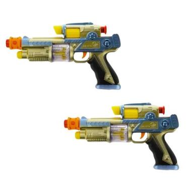 Imagem de 2 pistola espacial eletronica brinquedo infantil com som e luzes proje