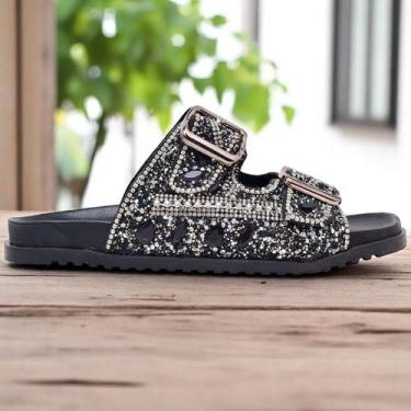 Imagem de Papete Feminina Com Pedraria Strass Elegante Com Fivela Ajustável De C