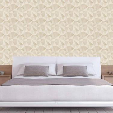 Imagem de Papel De Parede Triângulos Pirâmide Geométrico Claro Adesivo