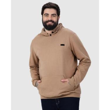Imagem de Blusa Moletom Capuz Masculino Plus Size Malwee Ref. 117519, Marrom 133