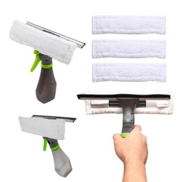 Imagem de Kit Rodinho Limpa Vidros Spray 3 em 1 com 3 Refis Microfibra - Clink