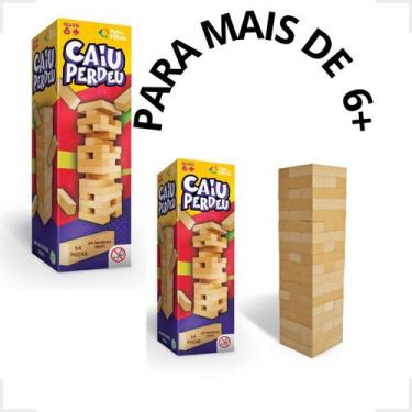 Imagem de Jogo Caiu Perdeu Pais Filhos de Madeira Jogo da Torre de Madeira 54 Pe