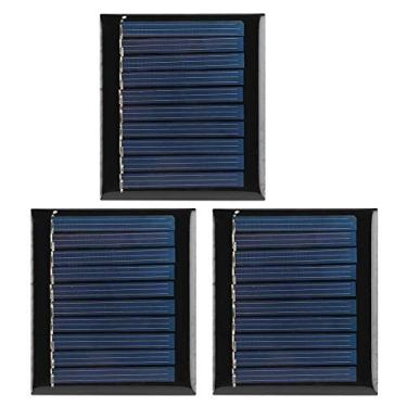 Imagem de GRCFUMO 3 PCS 0,3W 5V Painel de carregamento solar, módulo de painel de energia solar de silício policristalino, placa de painel solar para luzes solares, luzes de parede solar e