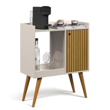 Imagem de Aparador Buffet Cantinho Café Industrial Pés Palito Retro Linus Off Wh