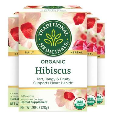 Imagem de Tea Traditional Medicinals Organic Hibiscus 64 saquinhos de chá