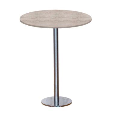 Imagem de Mesa Pisa Beta Bistrô Fratini 107,50cm (a) Disco Redondo Inox Tampo Mdp Redondo Castanheira 80cm (l)