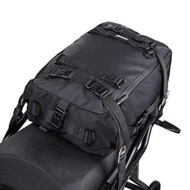 Imagem de abamita Bolsa traseira de motocicleta 20L à prova d'água para motor, bagagem, bagagem, suporte traseiro, porta-malas, acessórios profissionais - preta