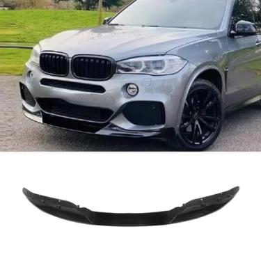 Imagem de Peça de modificação de lábio do spoiler do para-choque dianteiro do carro para X5 F15 2014-2019 Protetor de para-choques estilo MP acessórios de carro (aparência de carbono)