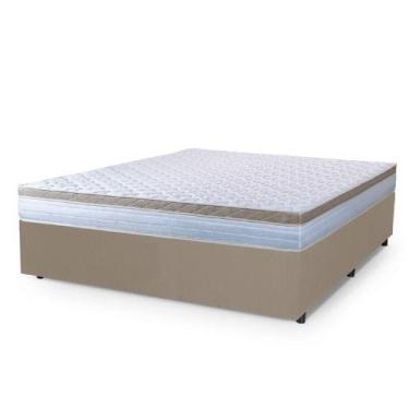 Imagem de Cama Box Casal King Colchão Com Molas Ensacadas 193x203x60cm Dunas Bra