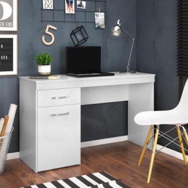 Imagem de Escrivaninha Com 1 Porta 1 Gaveta Vitória Branco Branco - DEMÓBILE