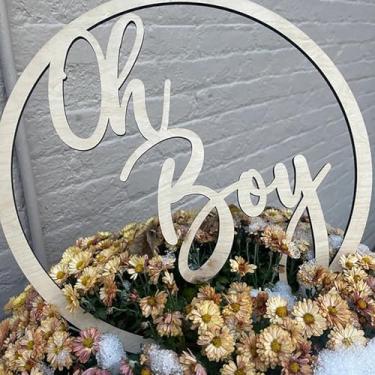 Imagem de Placa Oh Boy para pano de fundo, decoração de chá de bebê Oh Boy revelação de gênero, fundo fotográfico de festa de primeiro aniversário