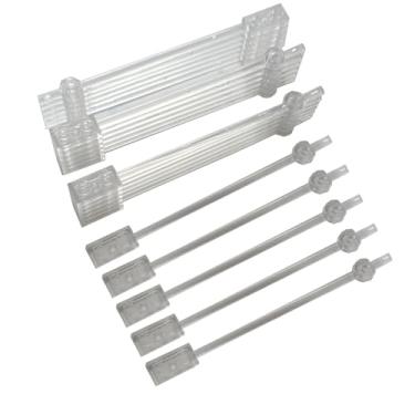 Imagem de Weiyeele 50Pcs Display Stand for Mini Figure Clear Sticks Accessories,Transparent Bar 12L with with 1x2 Plate End Hollow Studs and 1x1 Round Compatible with All Major Brands