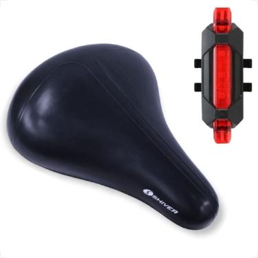 Imagem de Assento De Bicicleta Banco Selim Super Confortável 2 Molas Largo Bundao Hemorroida + Sinalizadores