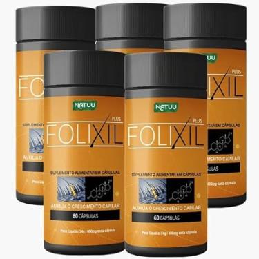 Imagem de 05 Frascos Folixil – Contra Queda Capilar e Calvície • Crescimento, Fortalecimento e Saúde dos Fios