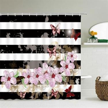 Imagem de Plantas Flores Folhas Cortinas de Chuveiro Cortinas de Banheiro Cortina de Banho com Ganchos Cortina de Chuveiro,4938L,W90xH180cm