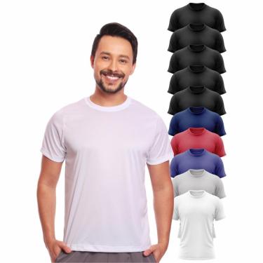 Imagem de Kit 10 Camisas Academia Esportiva Com Proteção Uv Masculina-Masculino
