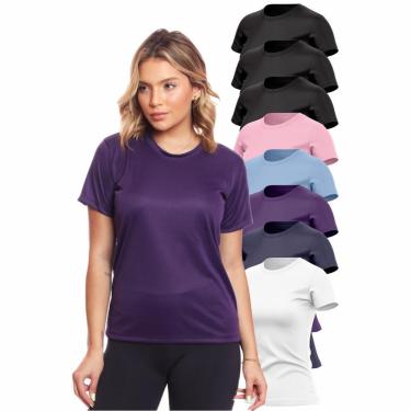 Imagem de Kit 8 Camisas Academia Esportiva Com Proteção Uv Feminina-Feminino